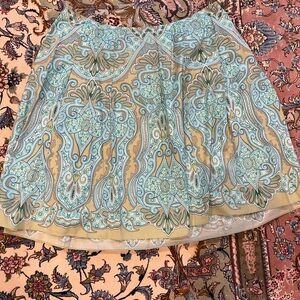 Talbots Paisley Skirt in Green and Tan